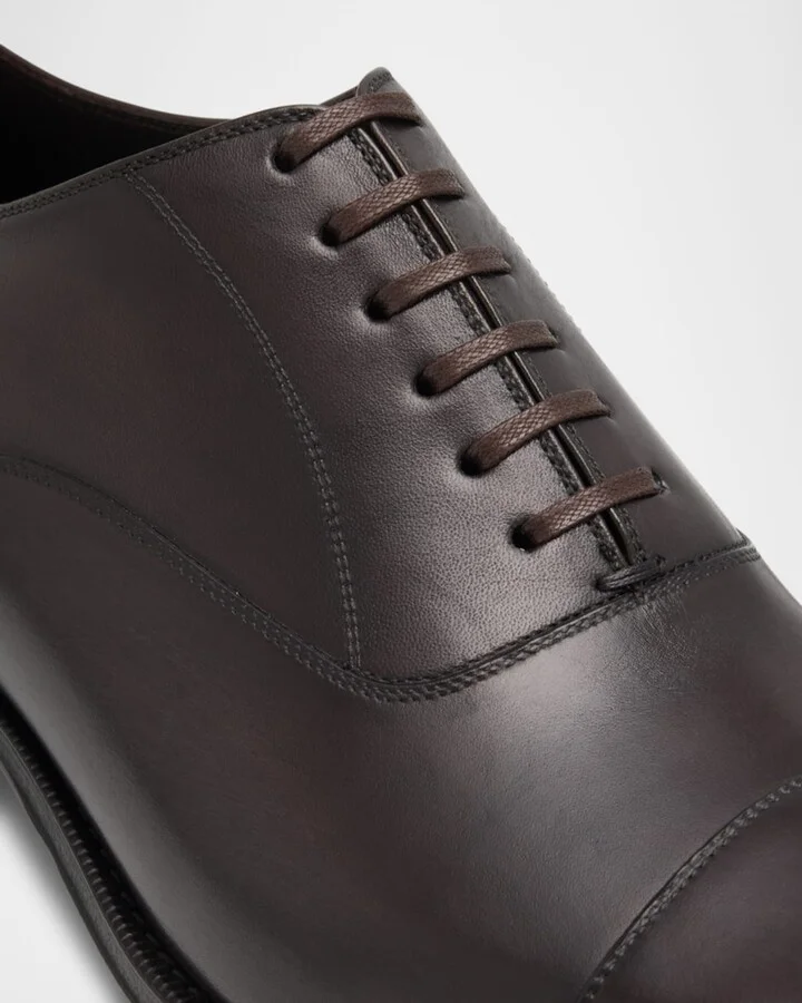 Men's Claydon Burnished Leather Derby Shoes - Image 2