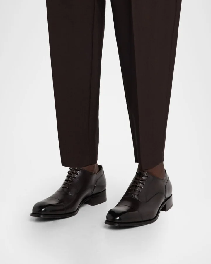 Men's Claydon Burnished Leather Derby Shoes - Image 3