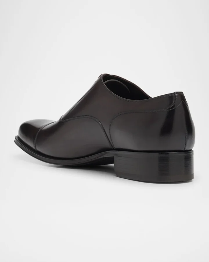 Men's Claydon Burnished Leather Derby Shoes - Image 5