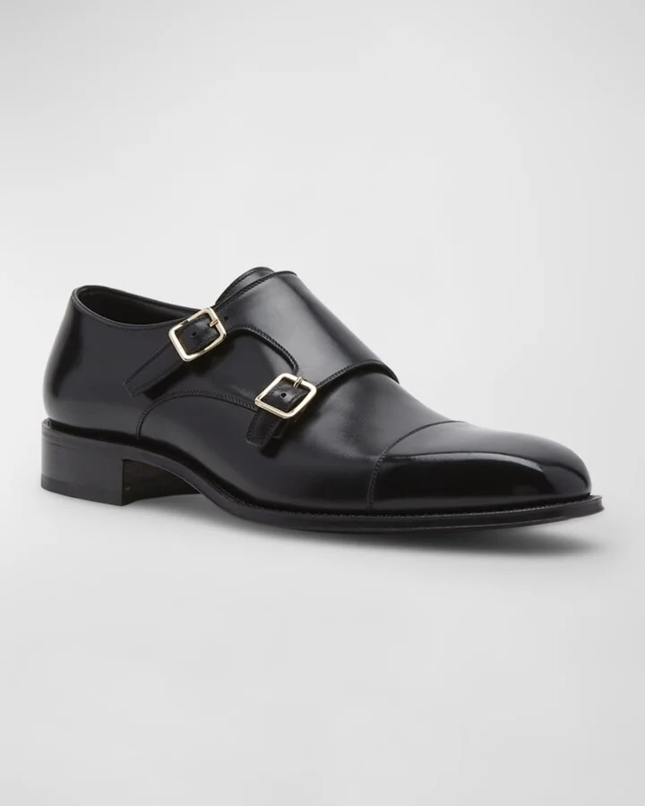 Men's Claydon Leather Double-Monk Strap Loafers - Image 9