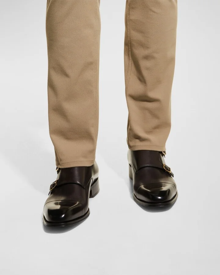 Men's Claydon Leather Double Monk Strap Loafers - Image 7