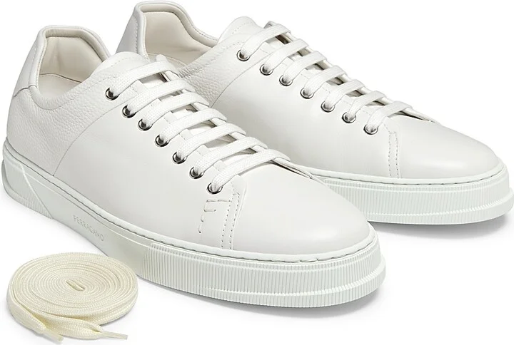 Men's Clayton Leather Low-Top Sneakers - Bianco Ottico - Size 9 - Image 2