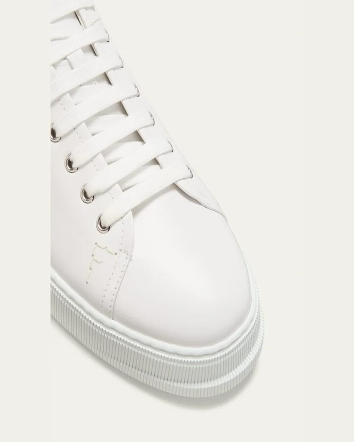 Men's Clayton Tonal Leather Low-Top Sneakers - Image 3