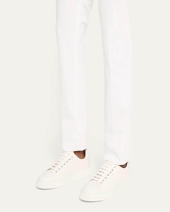 Men's Clayton Tonal Leather Low-Top Sneakers - Image 5