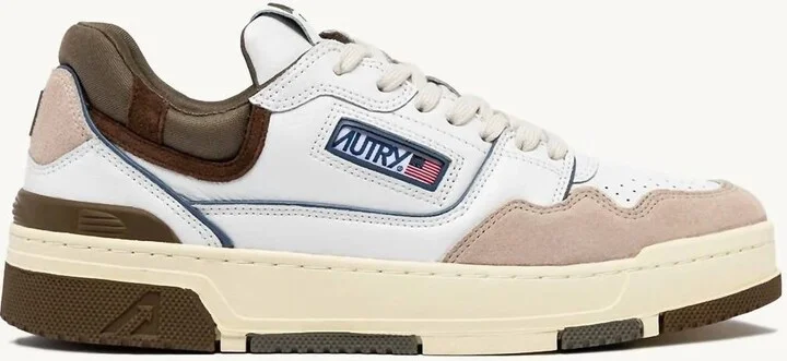 Men's Clc Low Leather Sneakers In White Covert Green