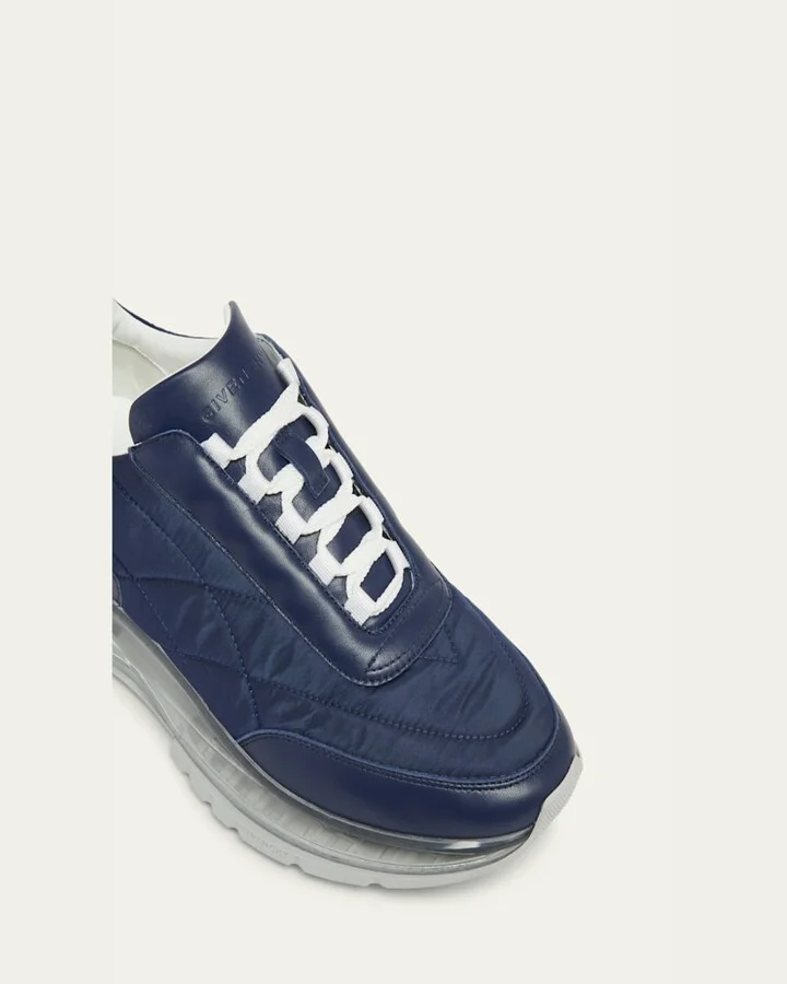 Men's Clear-Sole Nylon and Leather Sneakers - Image 2