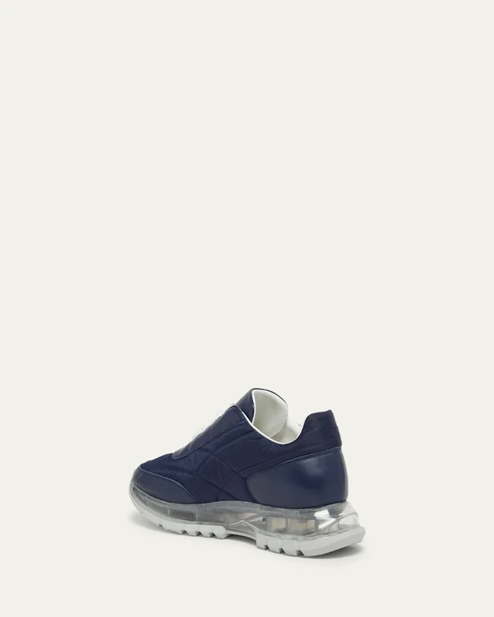 Men's Clear-Sole Nylon and Leather Sneakers - Image 3