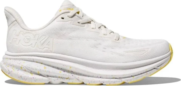Men's Clifton 9 Running Shoes In White/lemonade