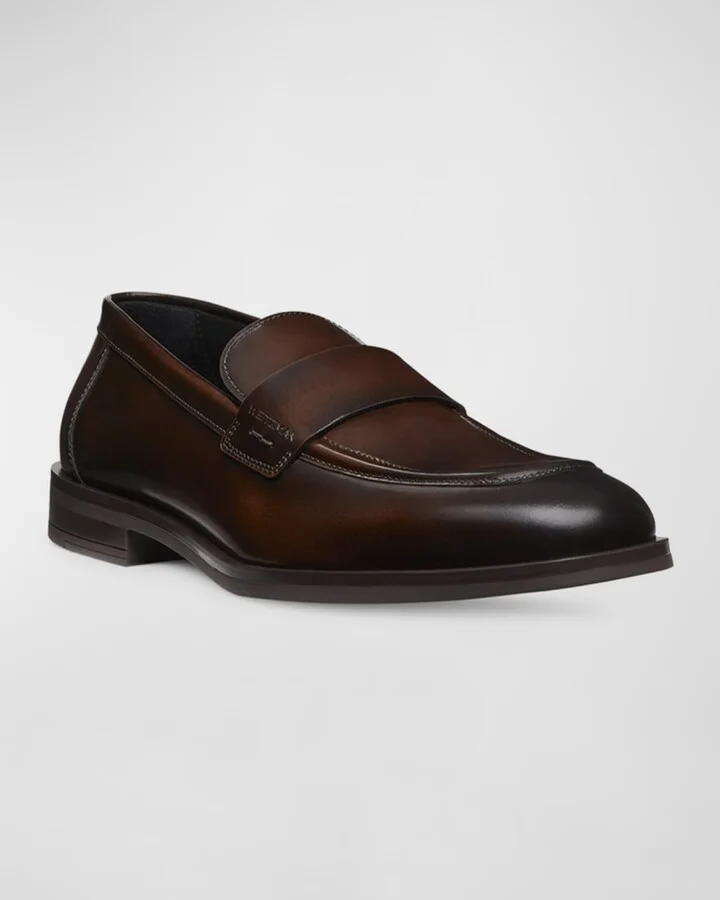 Men's Club Brushed Leather Slip-On Loafers - Image 2