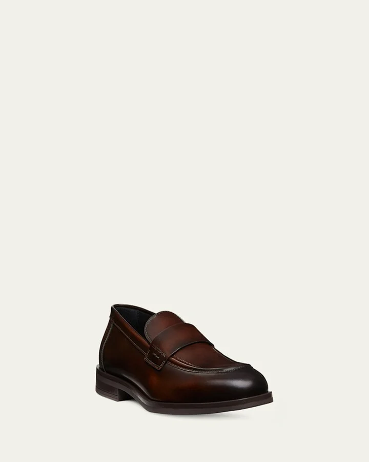 Men's Club Brushed Leather Slip-On Loafers - Image 5