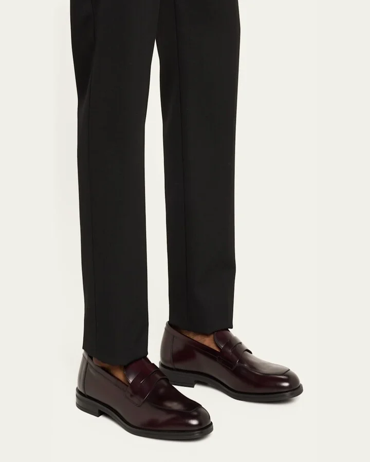Men's Club Burnished Leather Penny Loafers - Image 5
