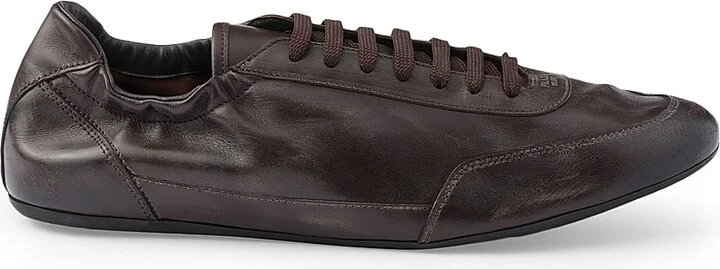 Men's Collapse Leather Sneakers - Black - Size 5 - Image 9