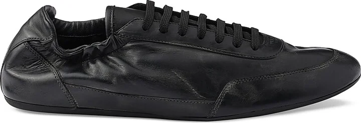 Men's Collapse Leather Sneakers - Black - Size 5