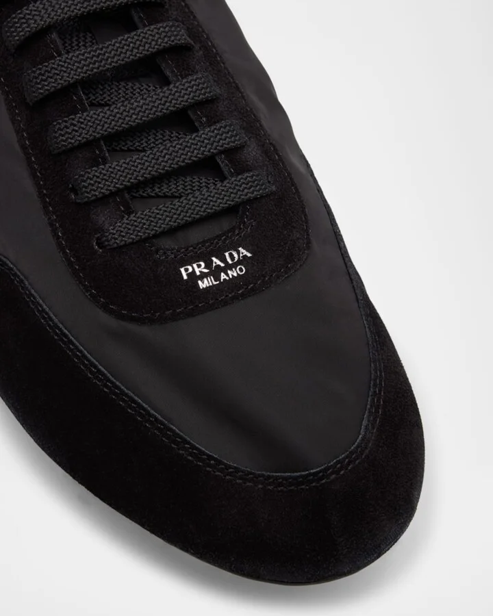 Men's Collapse Nylon and Suede Low-Top Sneakers - Image 3