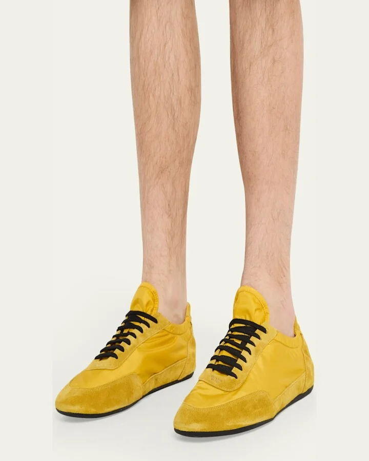 Men's Collapse Nylon and Suede Low-Top Sneakers - Image 4