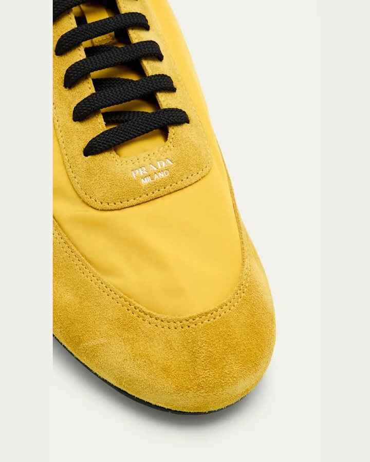 Men's Collapse Nylon and Suede Low-Top Sneakers - Image 6