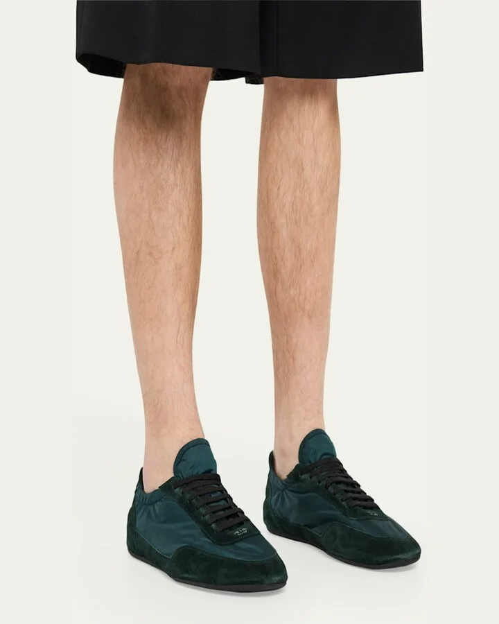 Men's Collapse Nylon and Suede Low-Top Sneakers - Image 10
