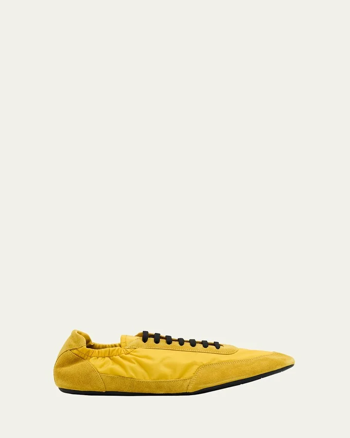 Men's Collapse Nylon and Suede Low-Top Sneakers
