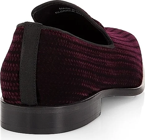 Men's COLLECTION Dotted Velvet Loafers - Anemone - Size 7.5 - Image 3