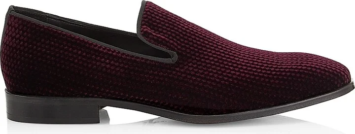 Men's COLLECTION Dotted Velvet Loafers - Anemone - Size 7.5