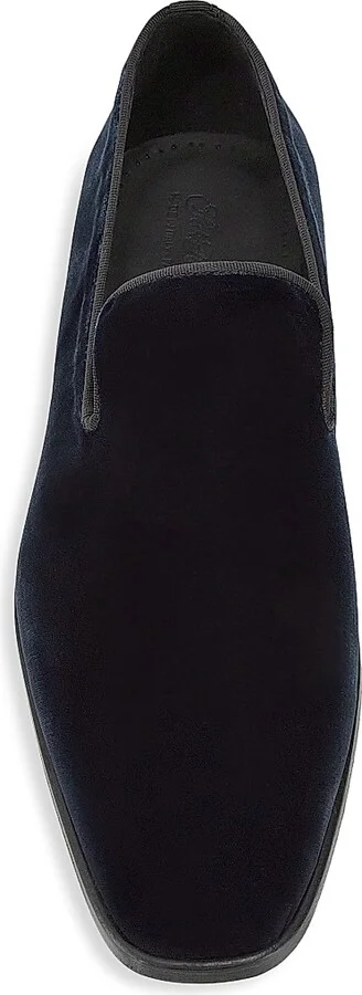 Men's COLLECTION Velvet Loafers - Navy - Size 7 - Image 5