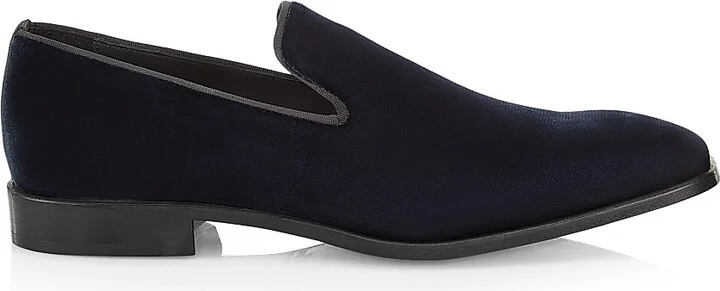 Men's COLLECTION Velvet Loafers - Navy - Size 7