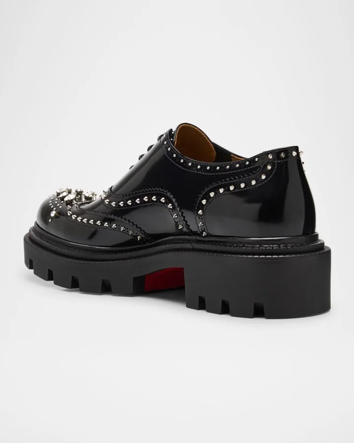 Men's College Strass Embellished Leather Oxfords - Image 2