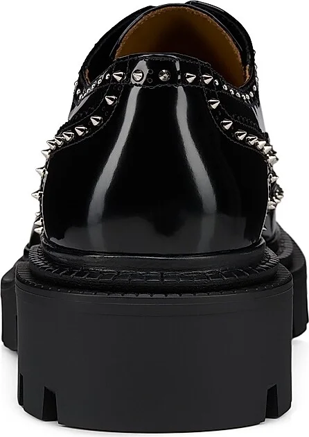 Men's College Strass Leather Oxford Shoes - Black - Size 8 - Image 3
