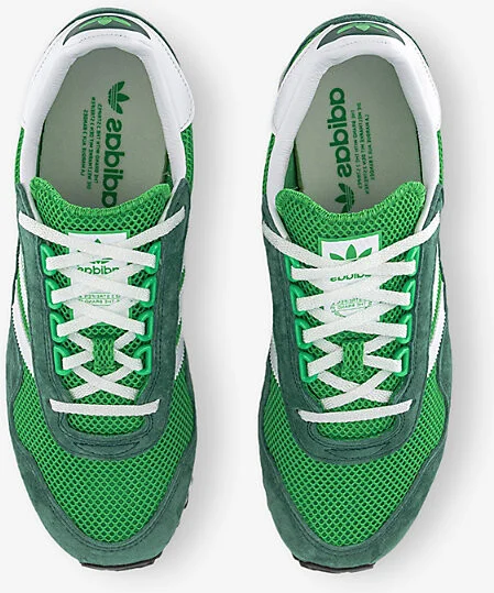 Mens Collegiate Green New York Suede and Mesh Low-Top Trainers 9 - Image 2