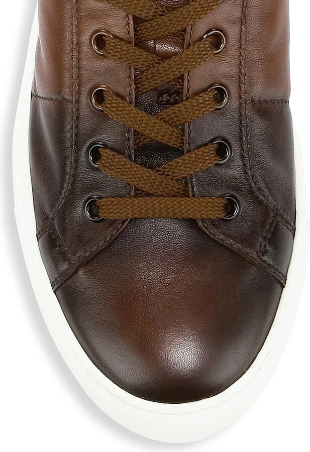 Men's Colton Leather Sneakers - Navy - Size 7 - Image 4