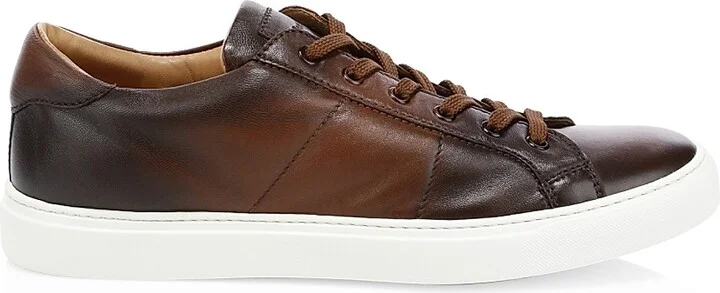 Men's Colton Leather Sneakers - Navy - Size 7 - Image 7