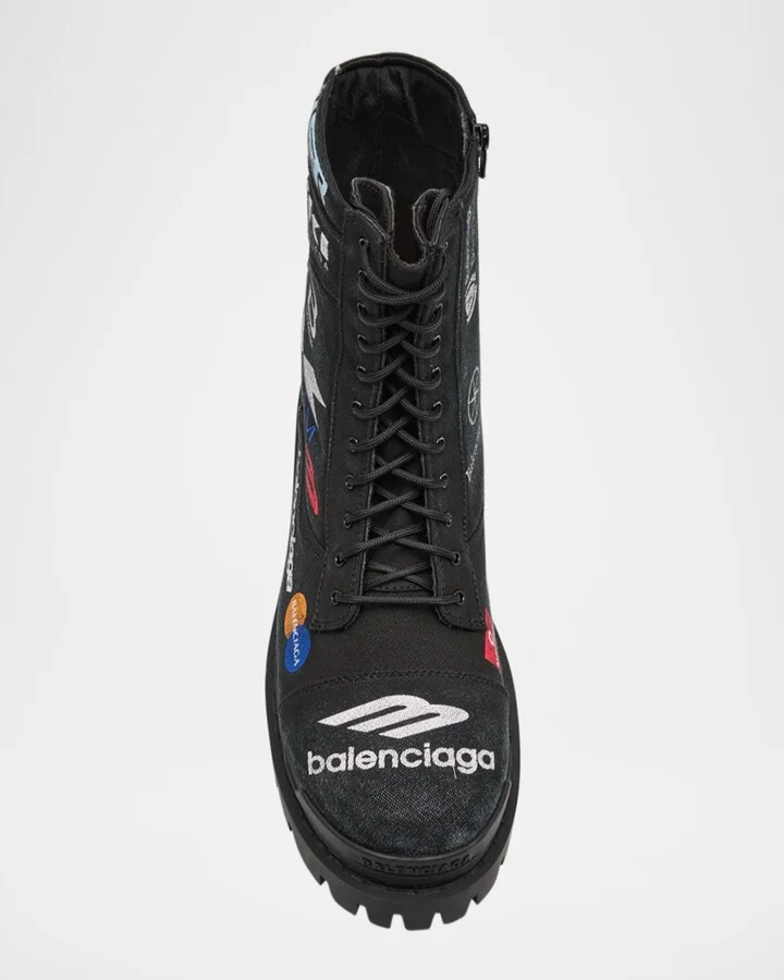 Men's Combat Strike L20 Print Canvas Lace-Up Boots - Image 3