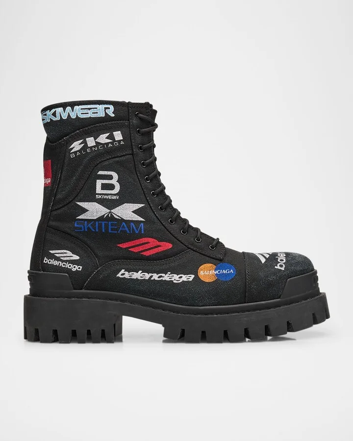 Men's Combat Strike L20 Print Canvas Lace-Up Boots