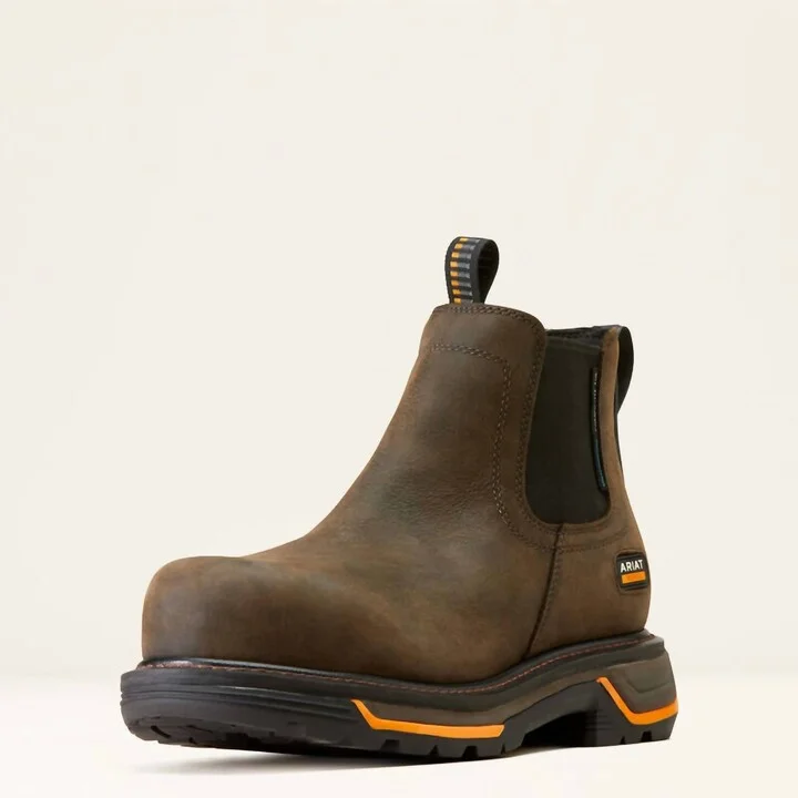 Men's Comp-Toe Big Rig Chelsea Work Shoe In Dark Brown
