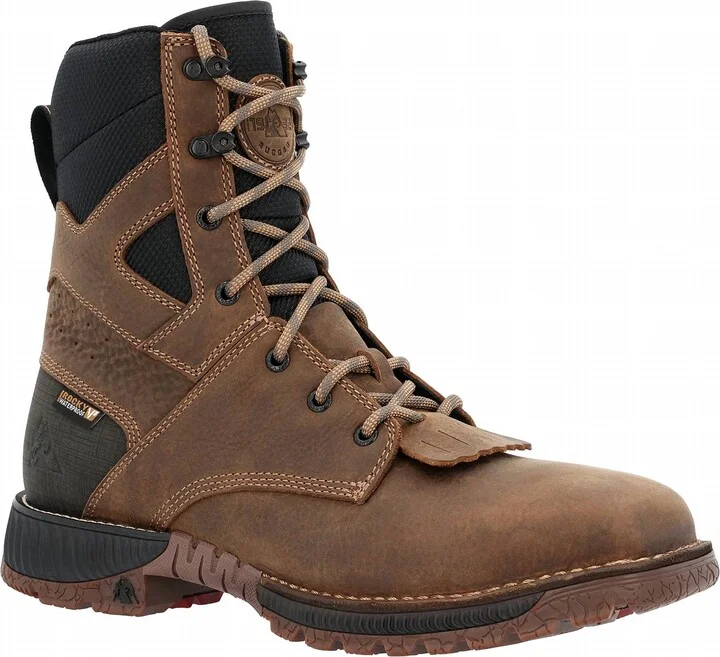 Men's Comp-Toe Rocky Hi-Wire Waterproof Western Work Boot In Earth