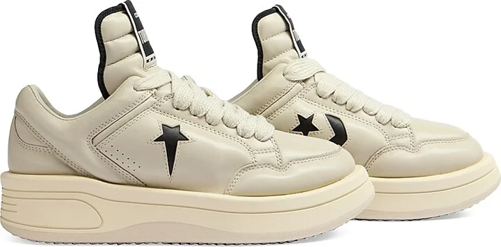 Men's Converse x DRKSHDW TURBOWPN Low-Top Leather Sneakers - Oyster Black - Size 8 - Image 2