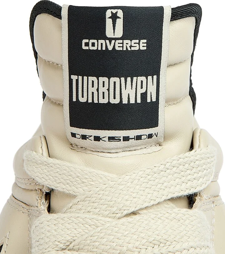 Men's Converse x DRKSHDW TURBOWPN Low-Top Leather Sneakers - Oyster Black - Size 8 - Image 6
