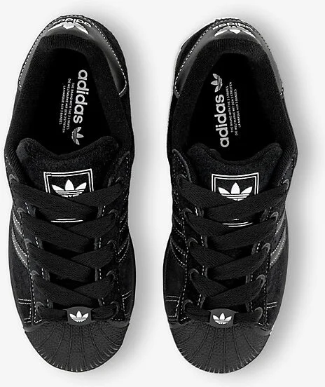 Mens Core Black White Stitchi Superstar II Suede Low-Top Trainers Eur 42.5 / 8.5 Uk Men - Image 2