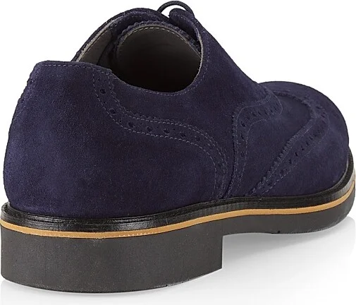 Men's Coringto Suede Wingtip Lace-Up Derbys - Blue - Size 6 - Image 3