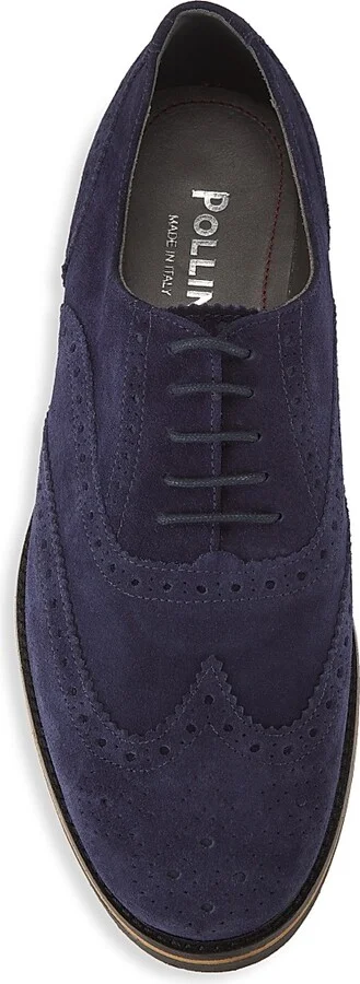 Men's Coringto Suede Wingtip Lace-Up Derbys - Blue - Size 6 - Image 5