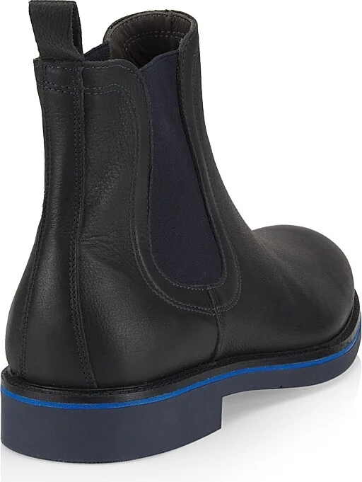 Men's Corinto Leather Chelsea Boots - Blue - Size 8 - Image 3