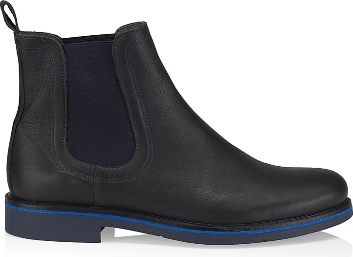 Men's Corinto Leather Chelsea Boots - Blue - Size 8