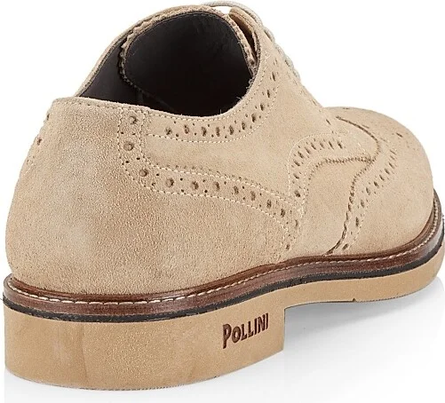 Men's Corinto Suede Wingtip Lace-Up Derbys - Beige - Size 9 - Image 3