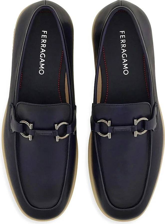 Men's Cosimo Leather Loafers - Midnight Naturale Biscotto - Size 7 - Image 3