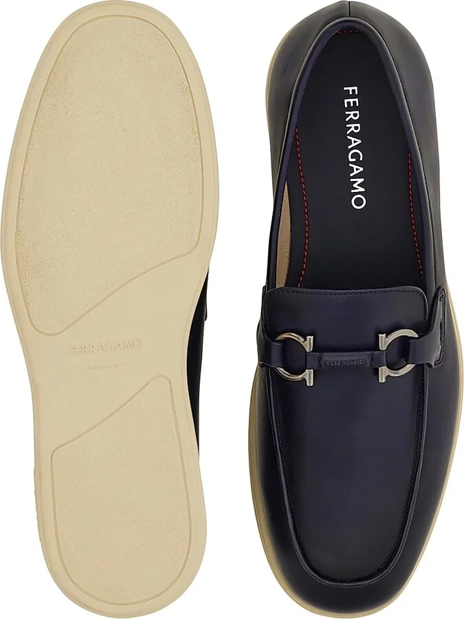 Men's Cosimo Leather Loafers - Midnight Naturale Biscotto - Size 7 - Image 4