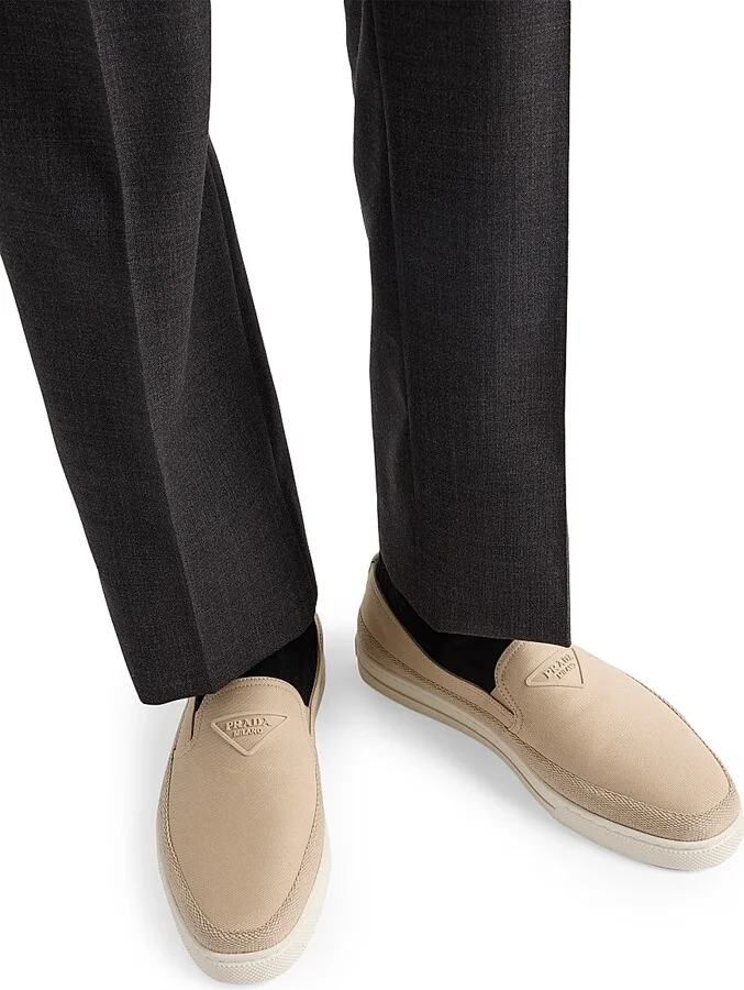 Men's Cotton Canvas Slip-Ons - Beige Khaki - Size 9 - Image 5