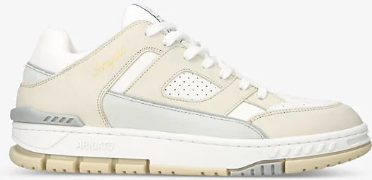 Mens Cream Comb Area Leather and Recycled Polyester Low-Top Trainers Eur 45 / 11 Uk Men
