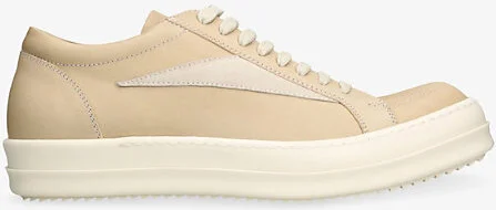 Mens Cream Comb Vintage Leather and Suede Low-Top Trainers Eur 45 / 11 Uk Men