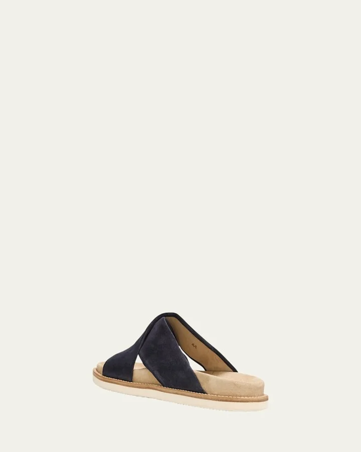 Men's Criss-Cross Suede Slide Sandals - Image 4