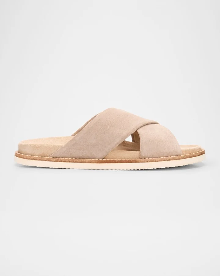 Men's Criss-Cross Suede Slide Sandals